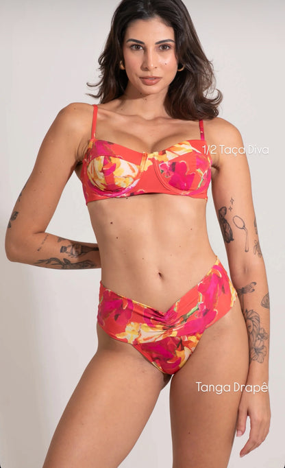 Slip Tanga Drape Aquarela